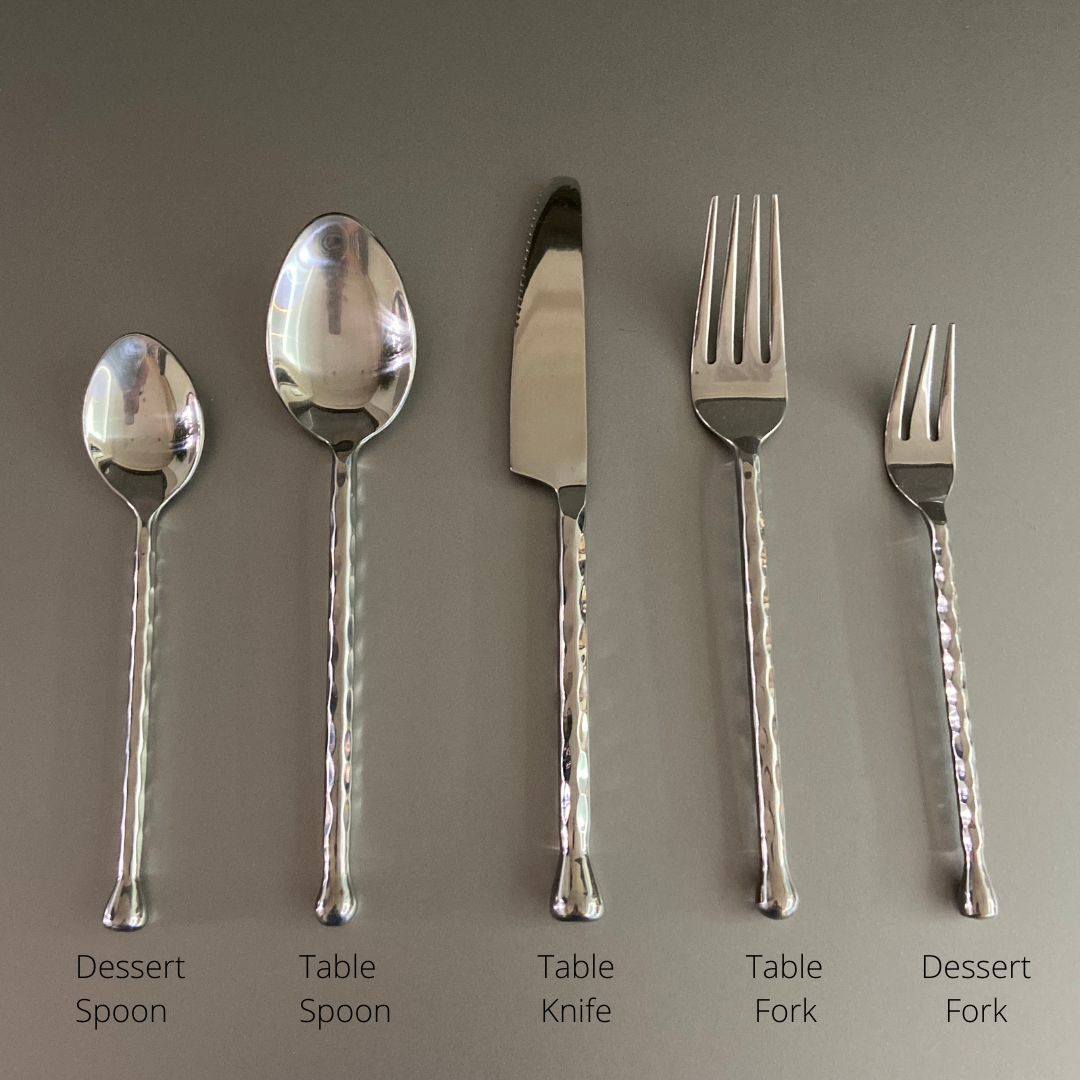 Moon River Hammered Cutlery Set