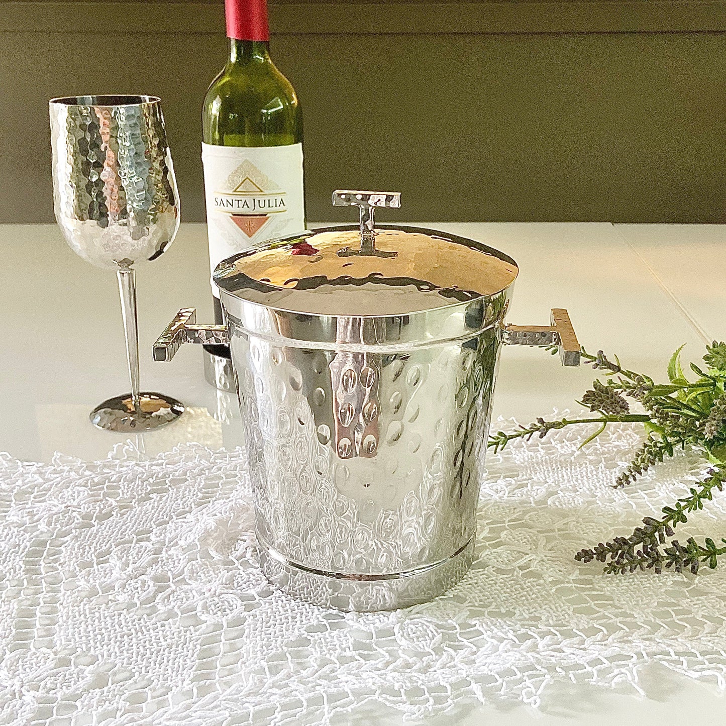 Sloane Hammered Ice Bucket,1.2L & Doble wall