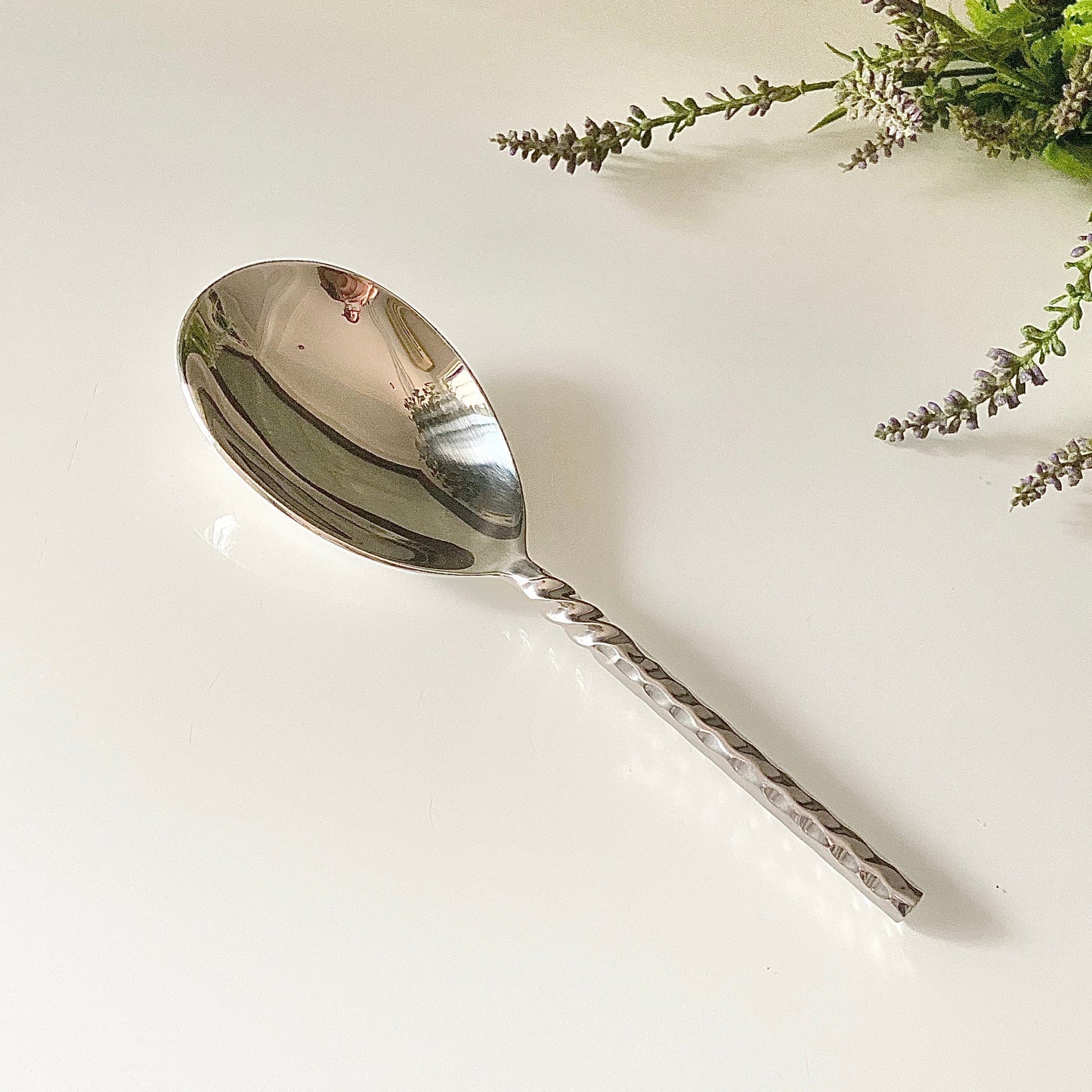 Helix Hammered Serving Spoon