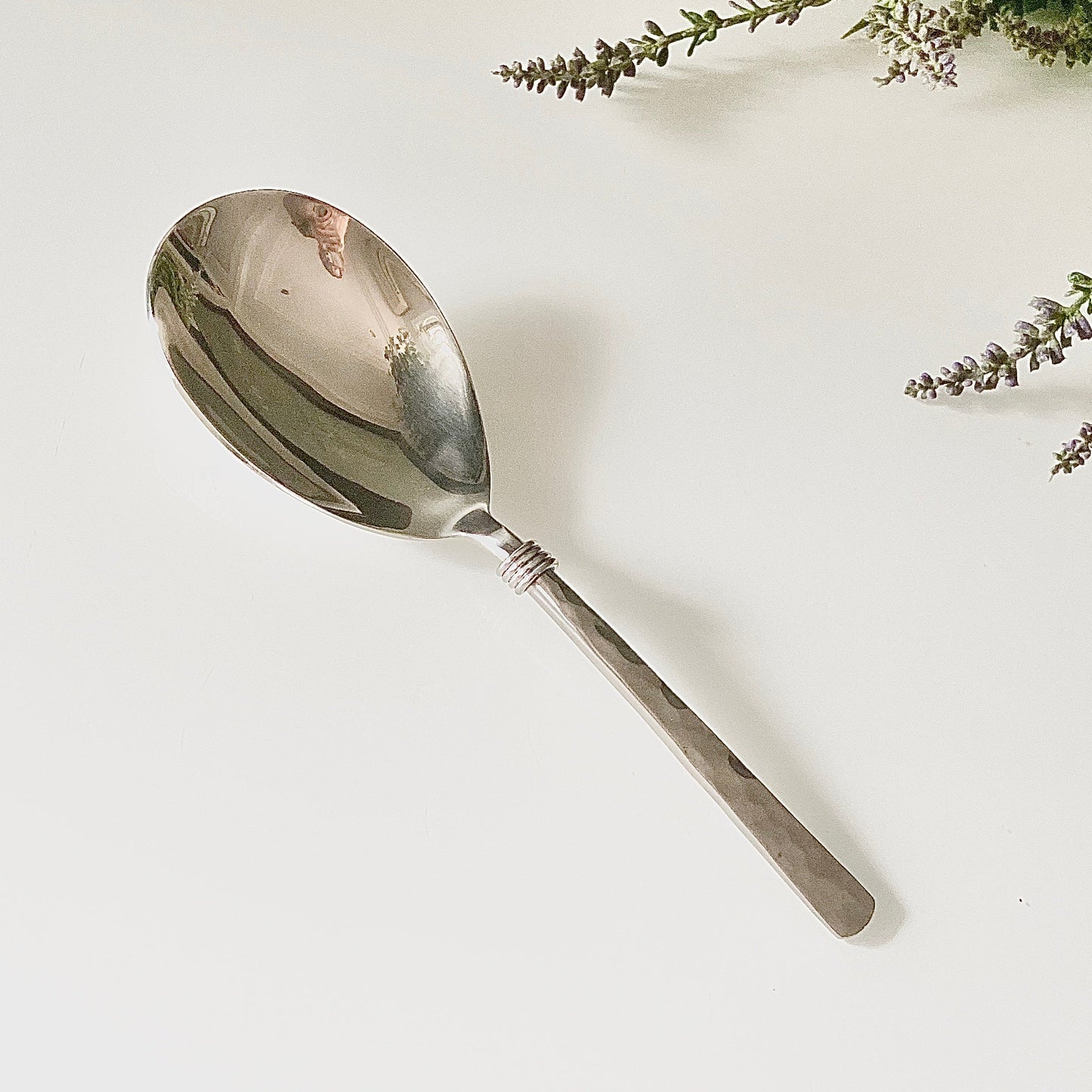 Crown Hammered Serving Spoon